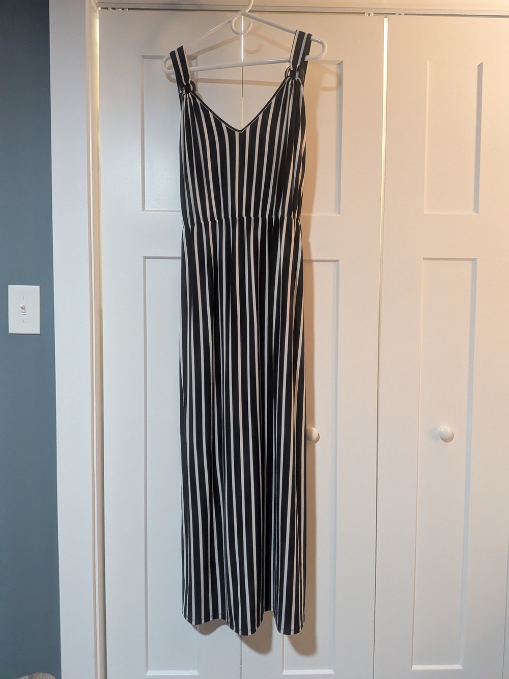 Vibe Sportswear Womens Navy & White Striped Maxi Dress Size 1X Summer